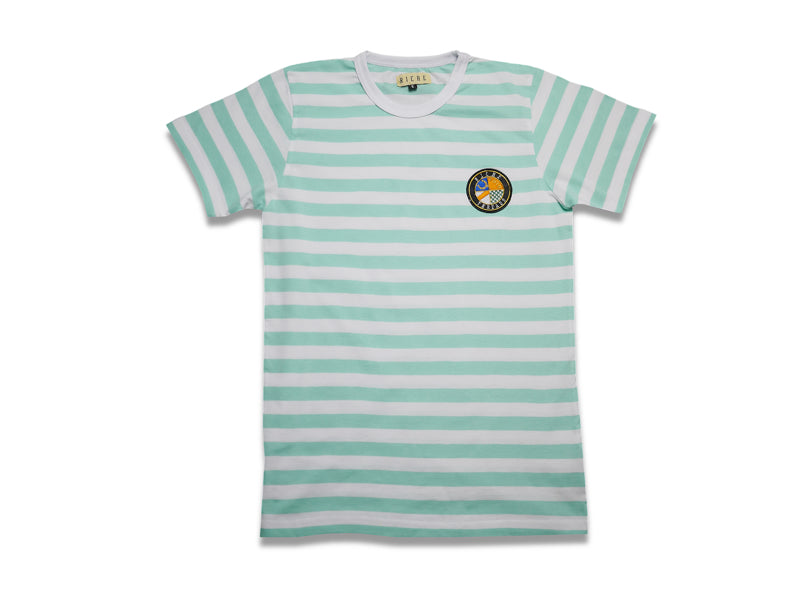 Stripped T-shirt (Frozen Mint) - Riche Threads Clothing 