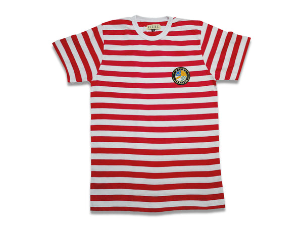 Striped T-shirt (Heart Breaker Red/White) - Riche Threads Clothing 