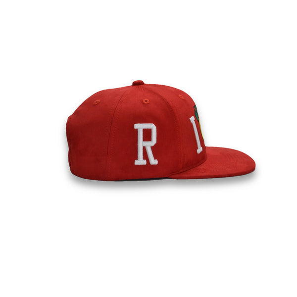 Bold Riche Threads Suede Snapback (Red) - Riche Threads Clothing 
