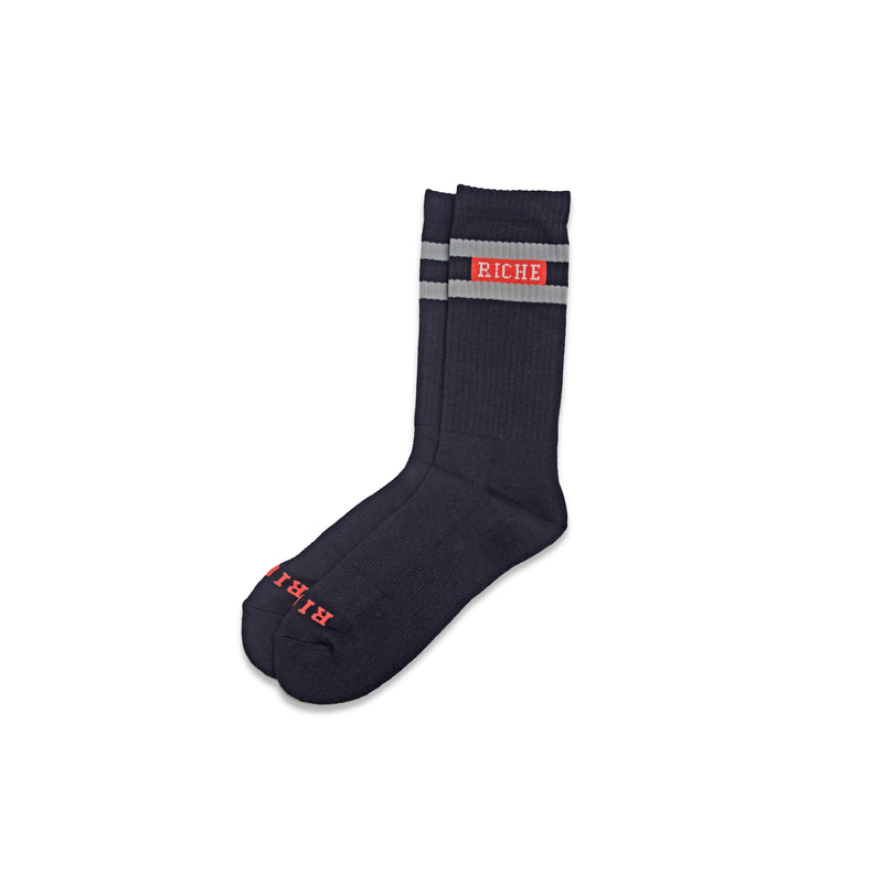 Riche Logo Socks (BLK) - Riche Threads Clothing 